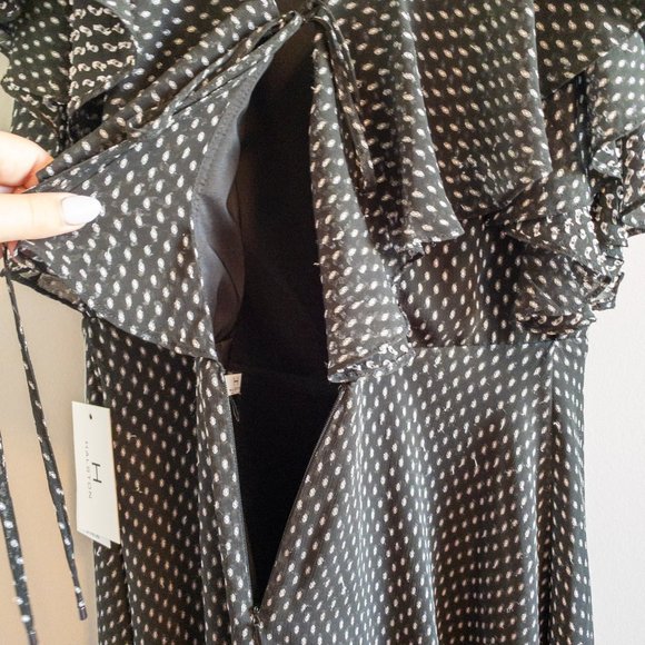 H by Halston Polka Dot Flutter Sleeve Dress - Picture 9 of 13